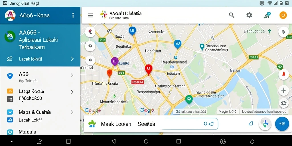 Tampilan antarmuka utama AA666 dengan fitur lacak lokasi.