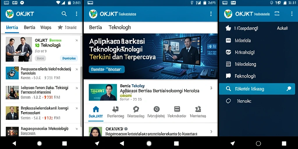 Tampilan antarmuka aplikas OKJKT yang modern dan fungsional.