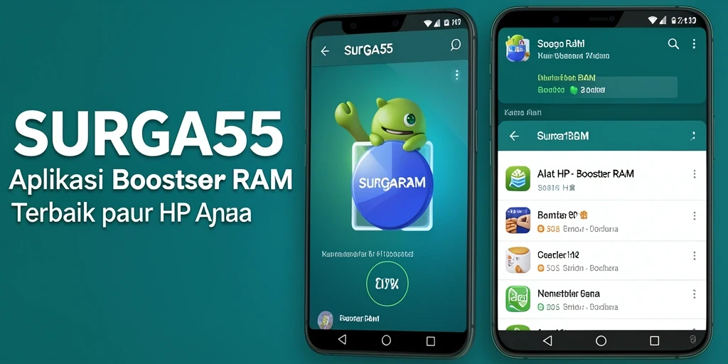 Tampilan antarmuka SURGA55 yang sederhana dan fungsional untuk optimasi RAM.