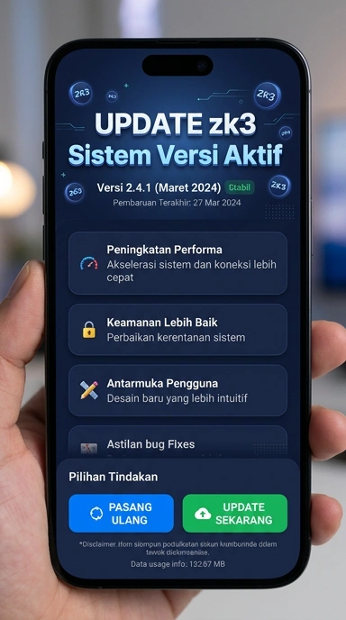 Tampilan riwayat versi zk3